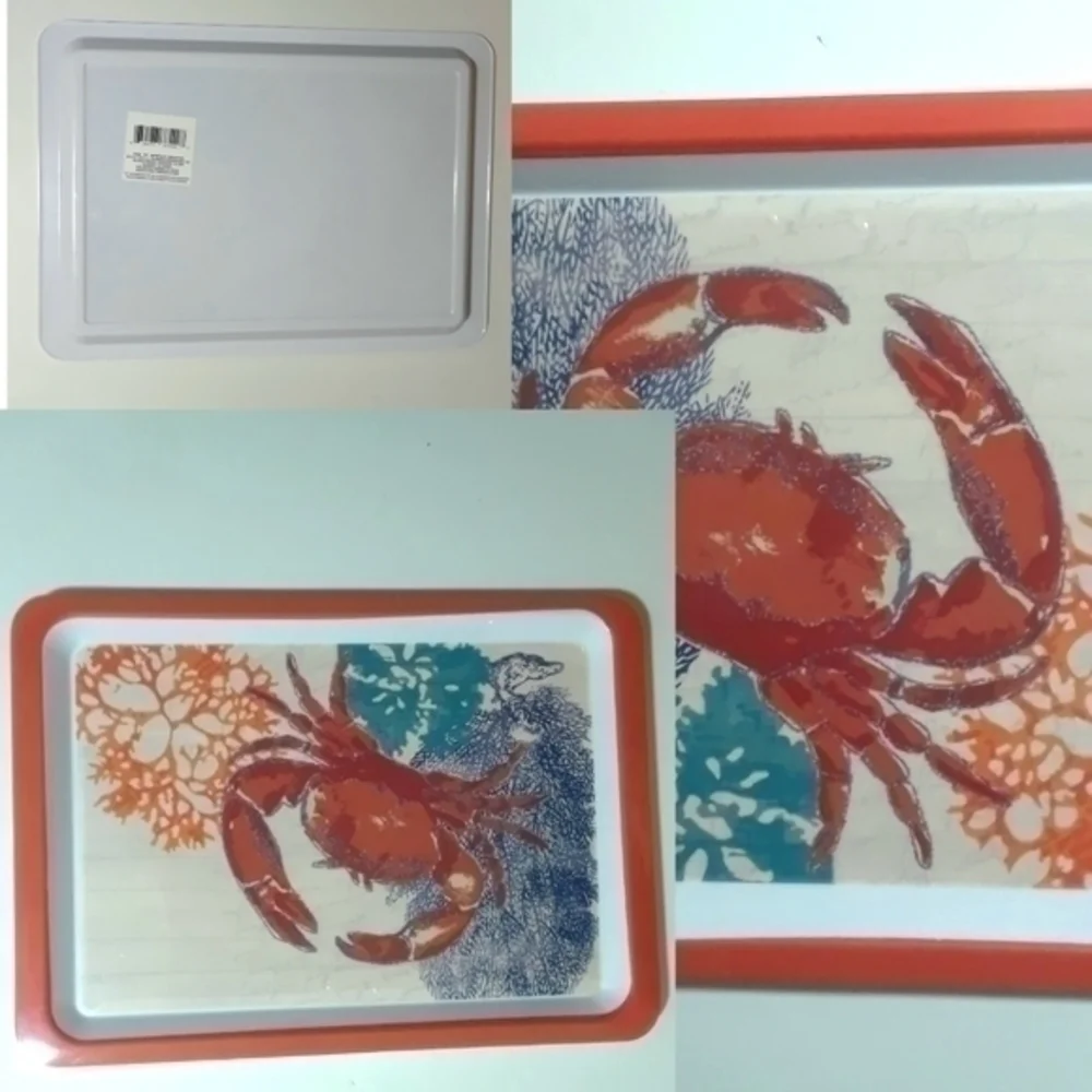 Coral Sea Crab Design/Seafood Melamine Tray
